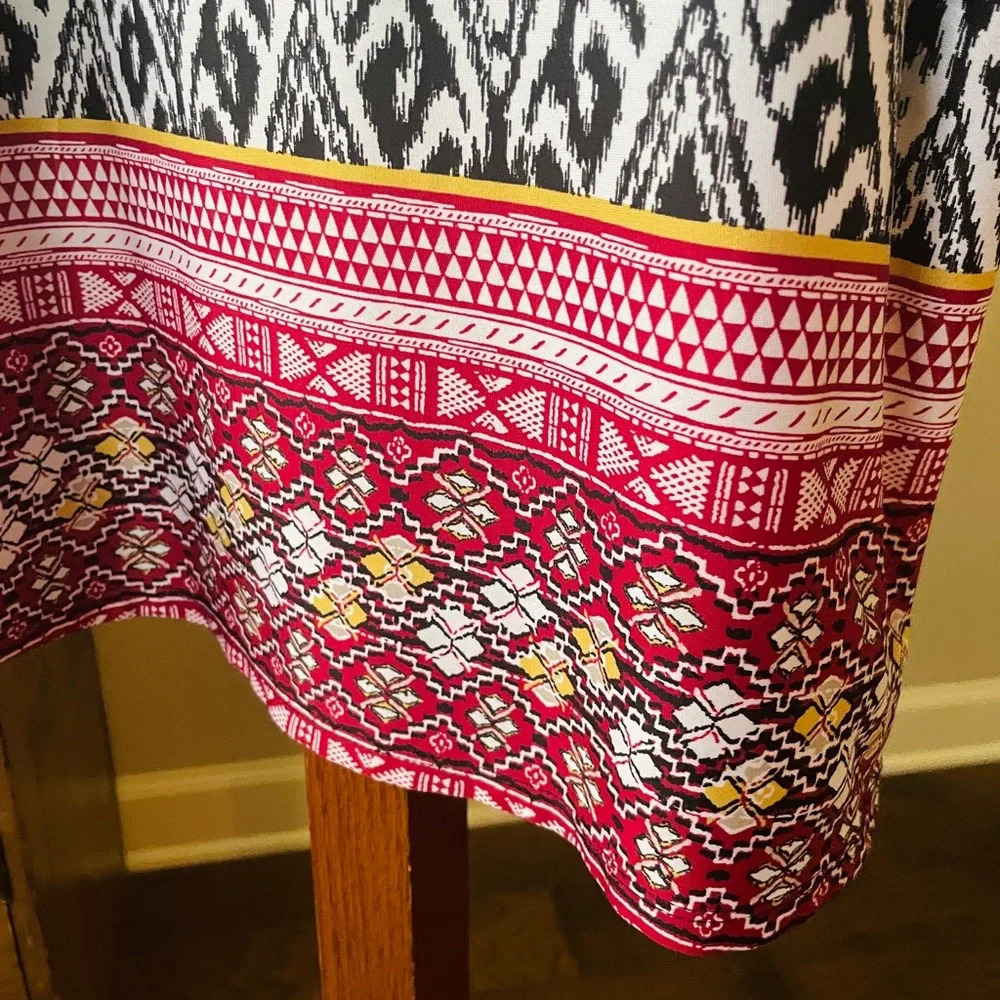Alyx women’s sleeveless ikat stretch tunic top SZ M black white red - Picture 6 of 8